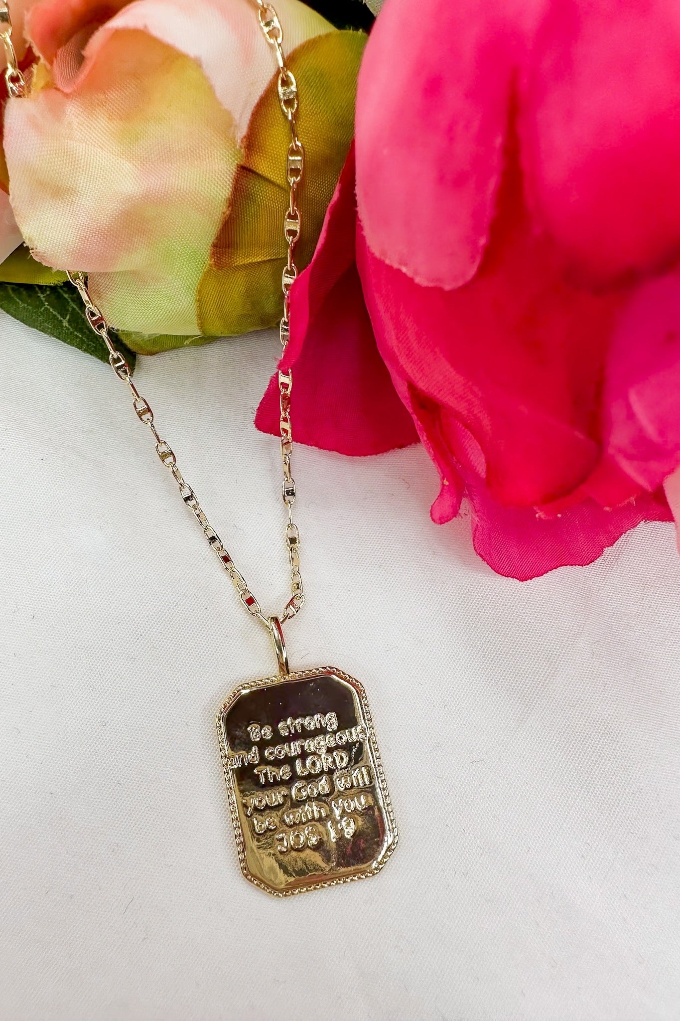 Joshua 1:9 Gold Necklace by Treasure Jewels