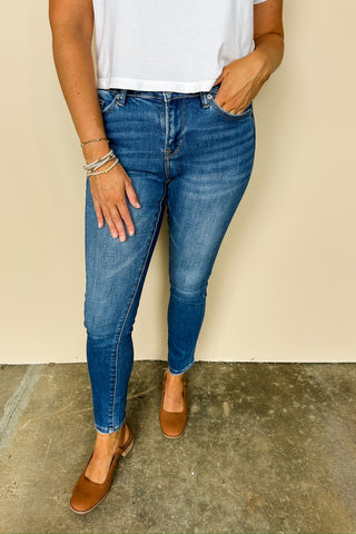 Mica Straight Leg Ankle Jeans in Darker Wash