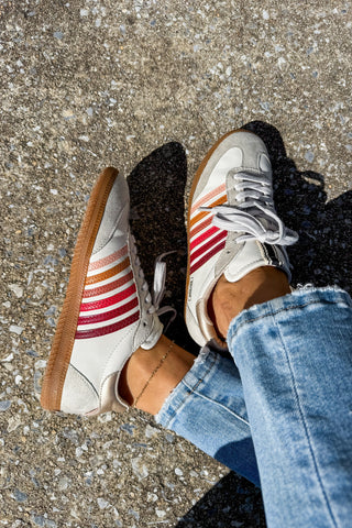 The Stevie Metallic Red Sneakers by ShuShop