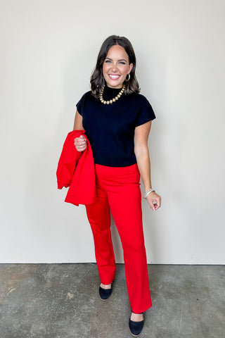 Dear Scarlett Magic Straight Slim Pants In Red