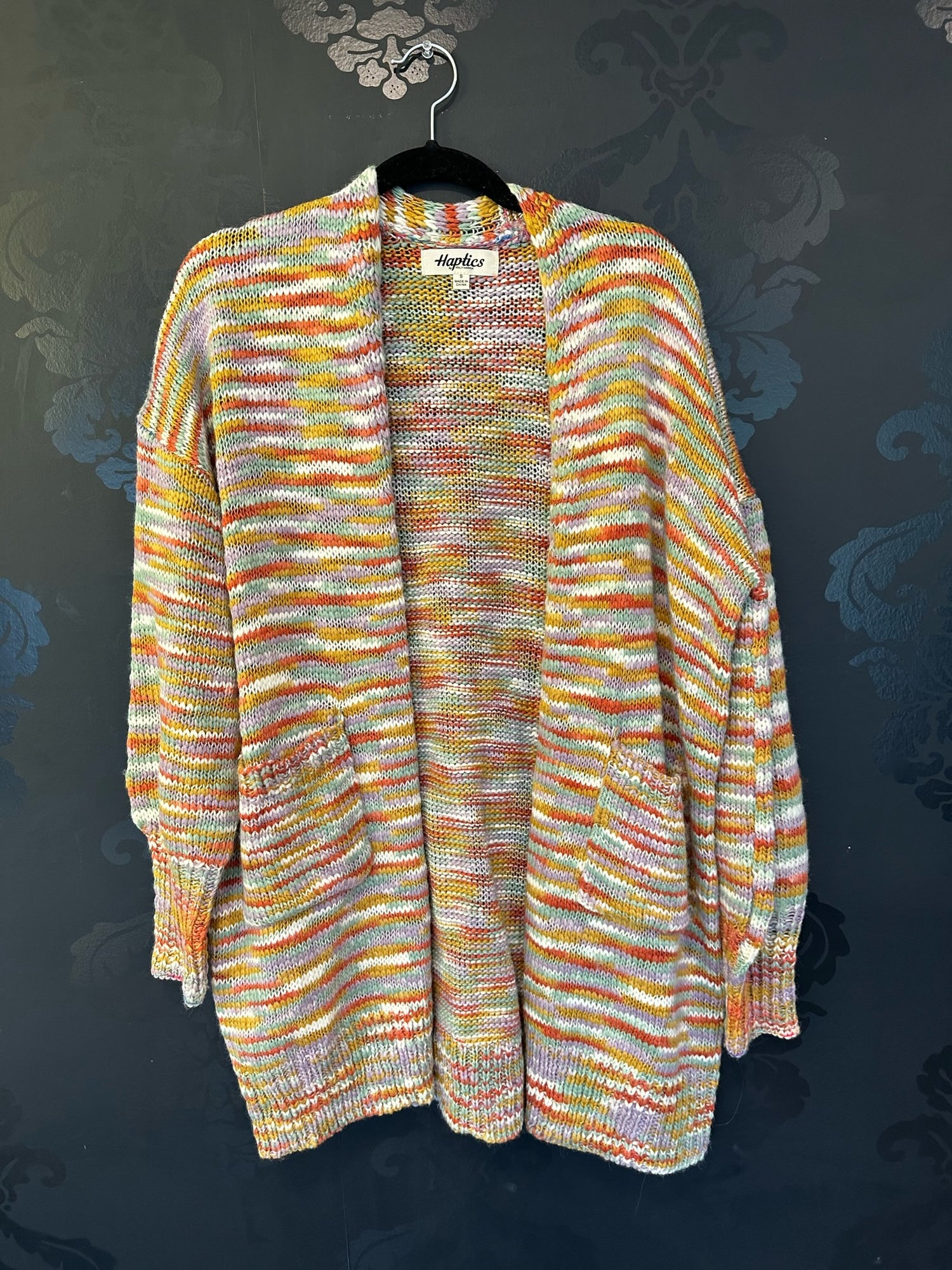 Size Small Multi Color Striped Knit Cardigan