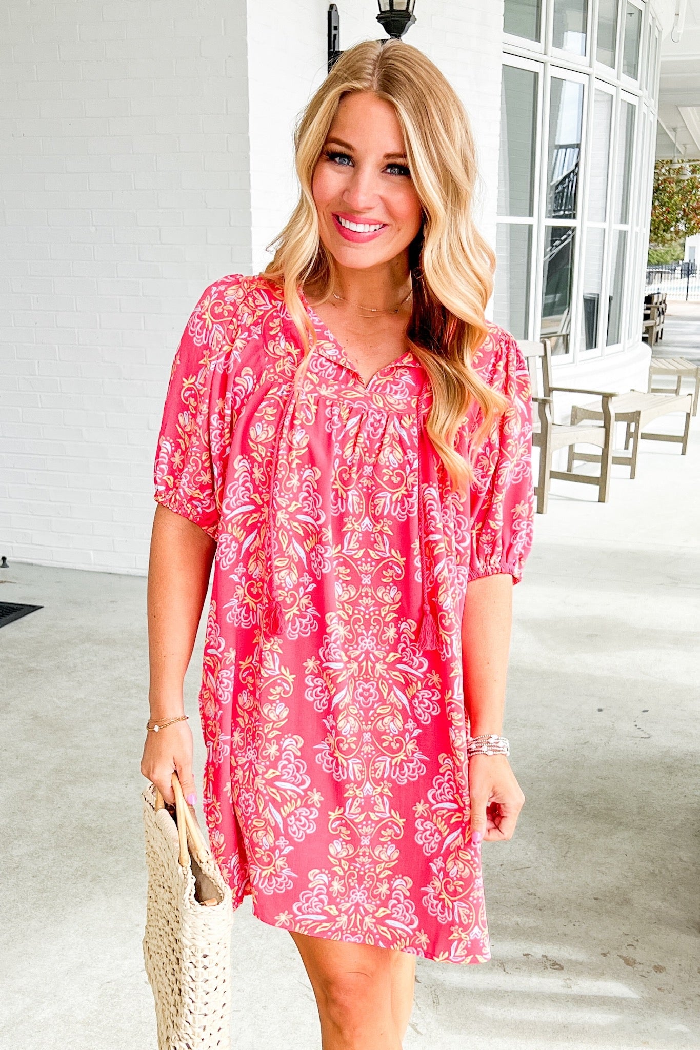 The Penny Busy Bee Coral Dress by Michelle McDowell