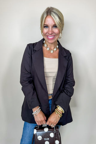 Dear Scarlett Chocolate Blazer