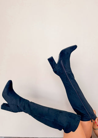 Top Guy Over the Knee Black Boot