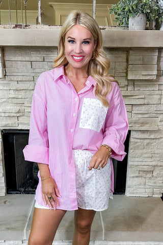 Patio Pink & White Brunch Set