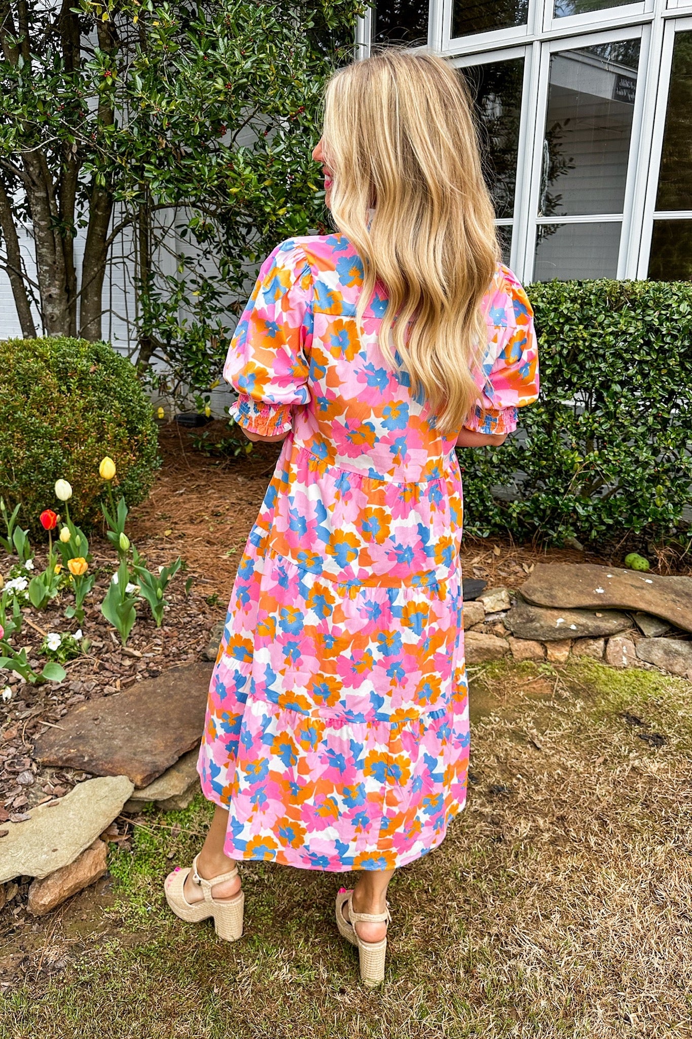 The Molly Multi Color Primrose Tiered Midi Dress by Michelle McDowell