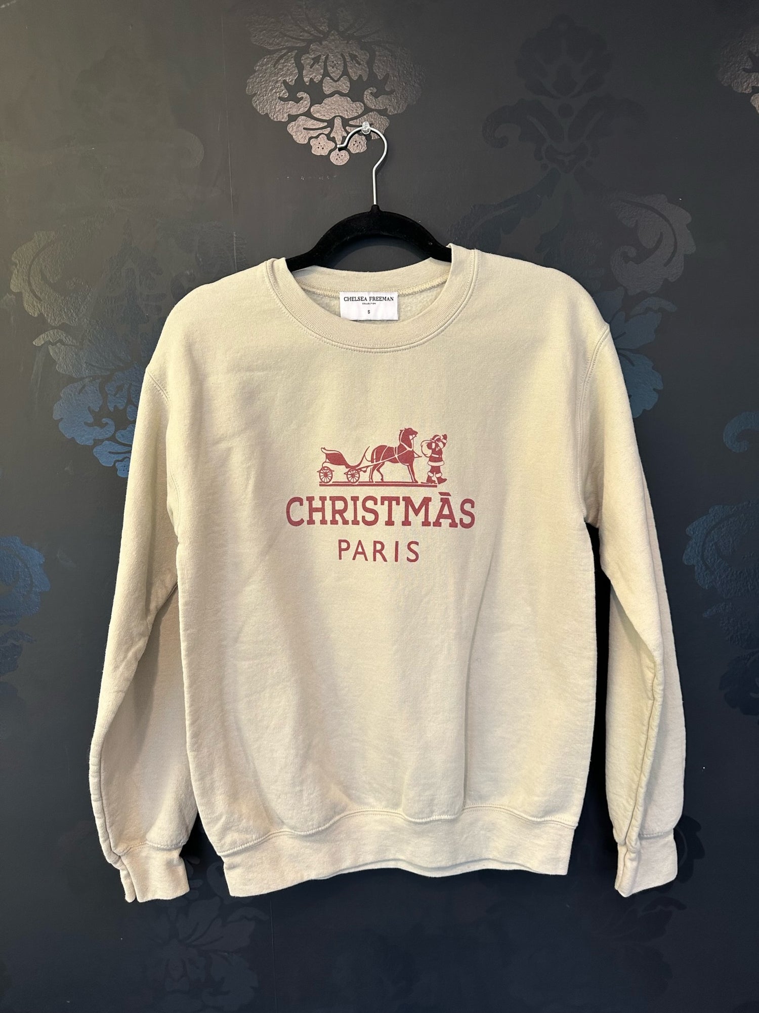 Size Small Cream Chelsea Freeman Christmas Paris Sweatshirt
