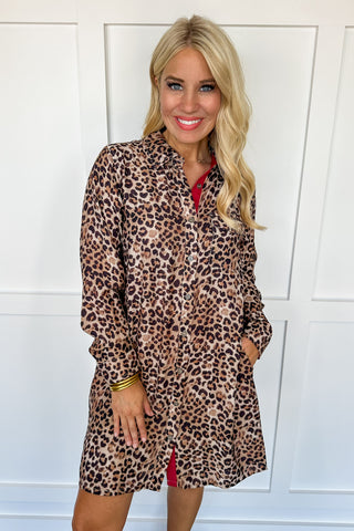 Wild Side Cheetah Print & Red Short Dress