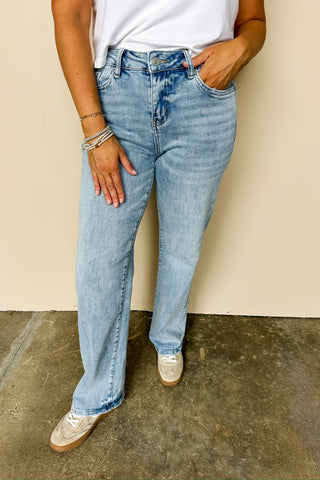 Mica Mid Rise Straight Leg Full Length Jeans