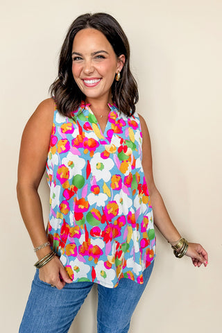 Dear Scarlett Liz Tank Top in Aqua Pink