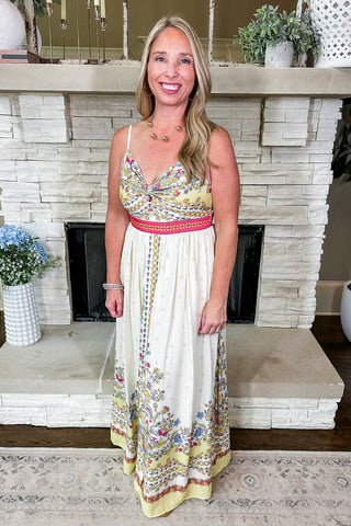 Out of Town Cami Maxi Dress in Yellow & Multi Print