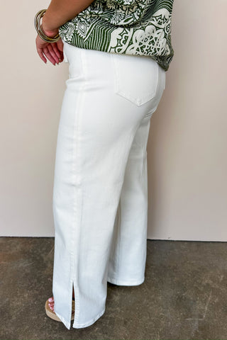 Salt & Stitch White Denim Straight Leg Jeans