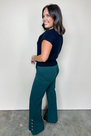 Dear Scarlett Gala Hunter Green Straight Leg Pant