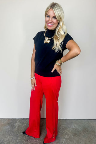 Dear Scarlett Gala Red Straight Leg Pant