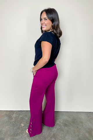 Dear Scarlett Gala Merlot Straight Leg Pant