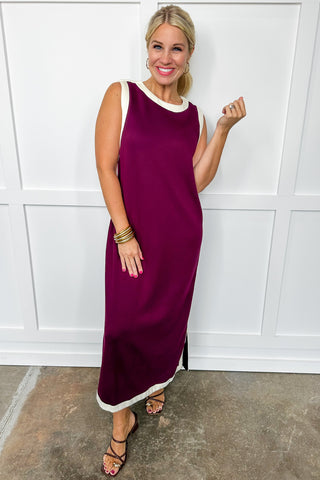Minimal Muse Midi Dress in Merlot