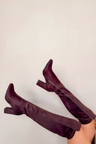 Top Guy Over the Knee Brown Suede Boot