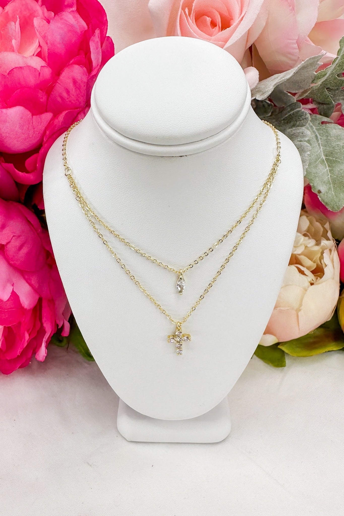 Petite Serenity Layered Necklace by Treasure Jewels