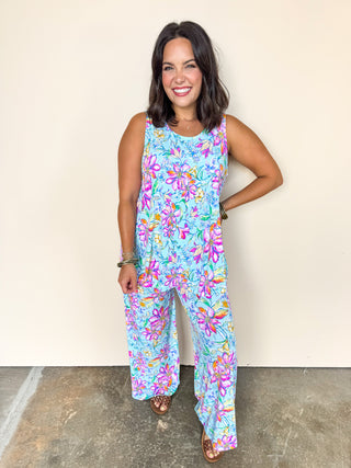 The Dear Scarlett Sunkissed Aqua Floral Set