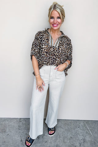 Straight Leg Back To School Pant in Stone