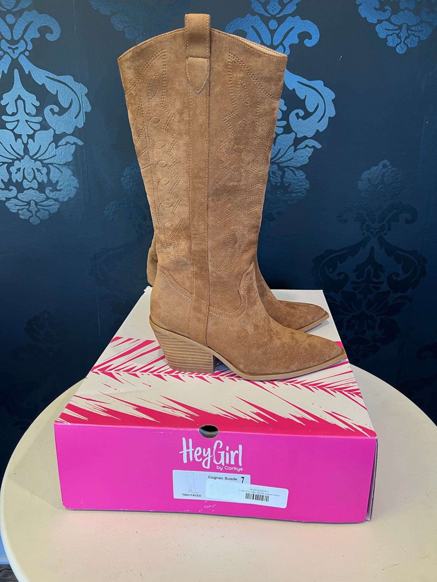 Size 7 Corkys Hey Girl Suede Cowgirl Boot