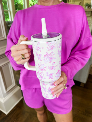 Rosy Refills White & Pink Tumbler