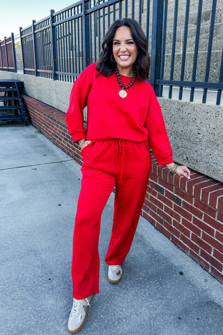 Cozy Red Quilted Set