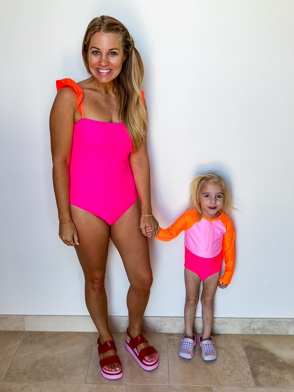 The Aubrey Pink & Orange One Piece Swimsuit by Michelle McDowell