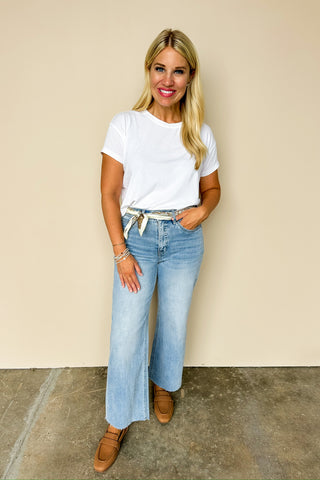 Mica Ball Blue High Waisted Wide Leg Jeans
