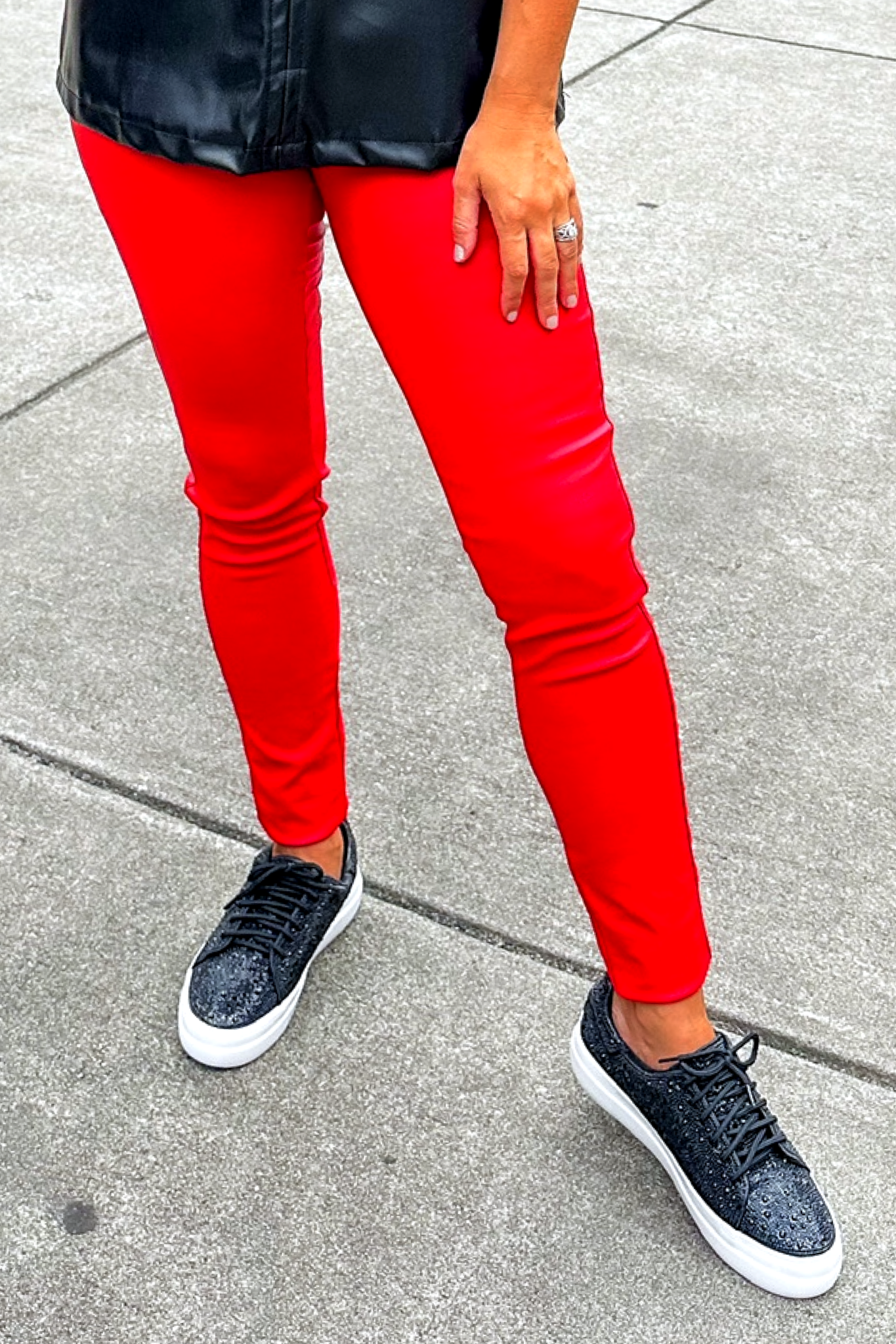 Skinny Leather Pants in Red – Jules & James Boutique