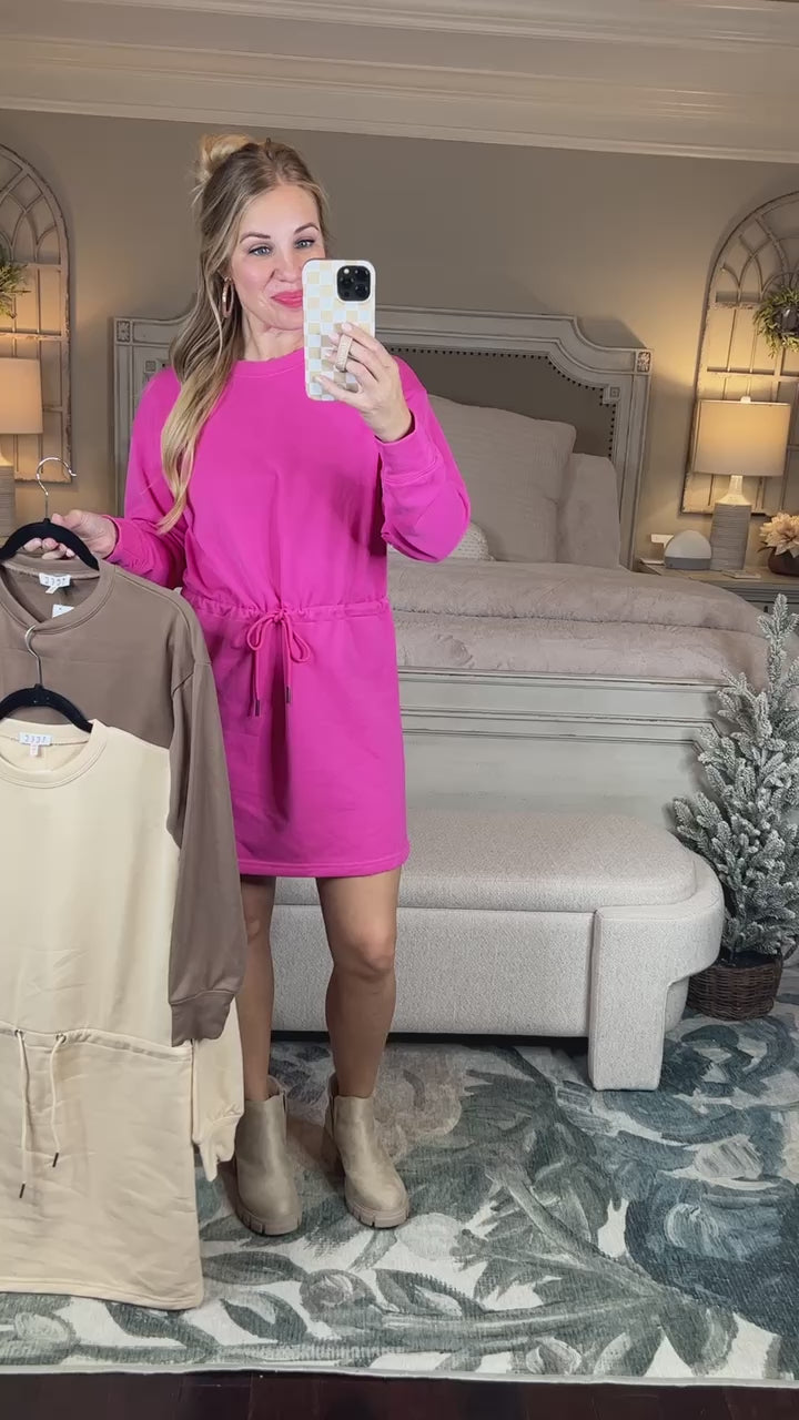 In Central Park Sweatshirt Dress in Cream