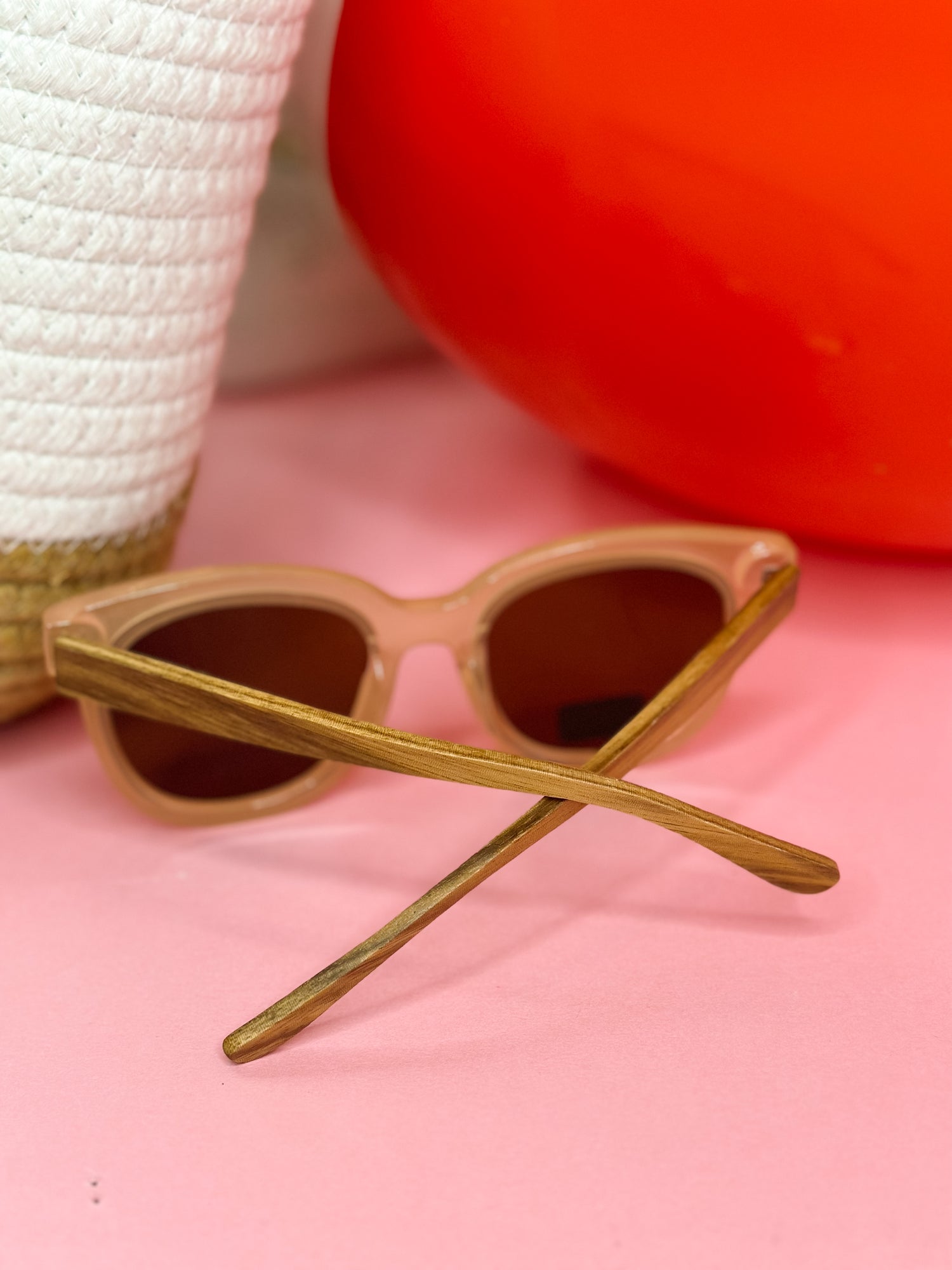 The Emry Polarized Brown Lens Wood Arm Sunglasses