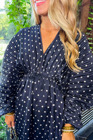Ready For Anything Dot Dress in Black
