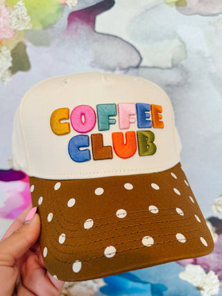 Coffee Club Polka Dot Trucker Hat