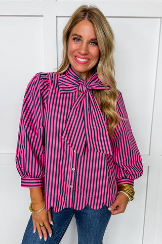 Chic In Stripes Bow Top