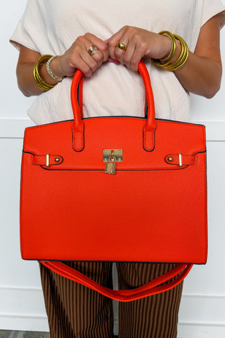 The Audrey Satchel Handbag in Orange