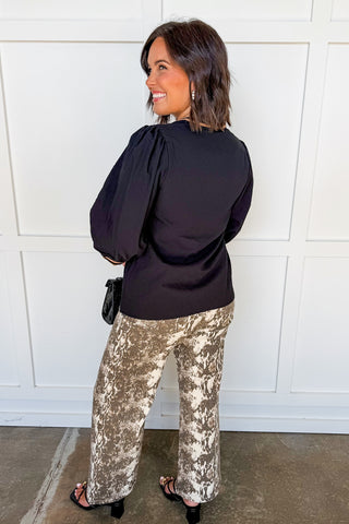 The Tamryn Top in Black/Tan by Mary Square
