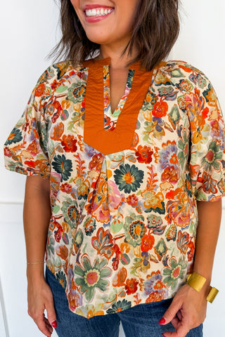 Painted Harvest Floral Top