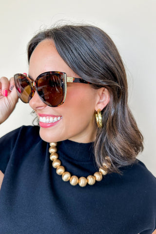 Tortoise & Gold Glam Sunglasses
