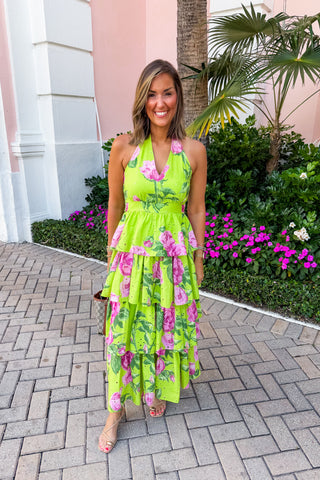 Tiana's Favorite Tiered Eyelet Midi Dress