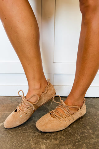Tied Up Suede Corkys Ballet Flat