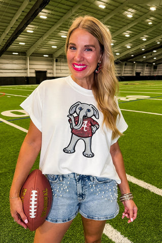 The Emily Top in Bama With Large Mascot by Mary Square