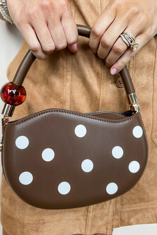 Melie Bianco Jennie Chocolate Polka Dot Handbag