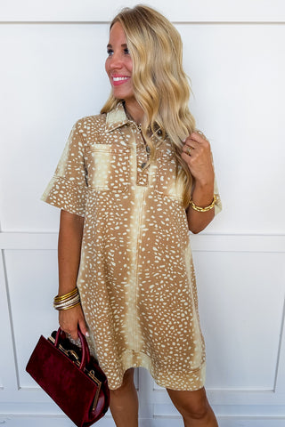 Deer To My Heart Pocket A-line Dress
