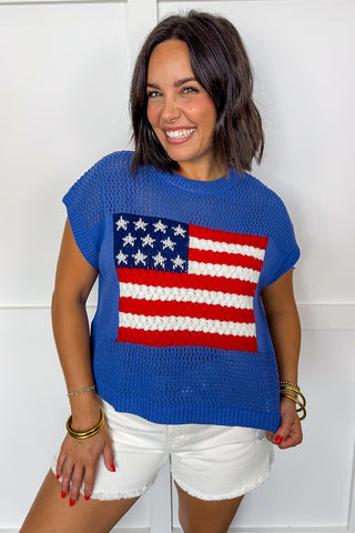American Flag Knit Summertime Sweater