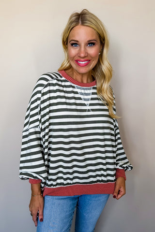 Oversized Rust & Olive Sweater