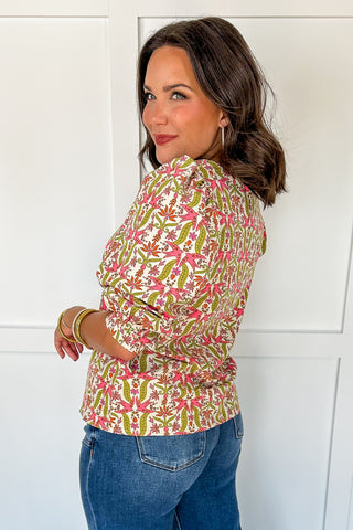 Mary Square Tamryn Top in Gossamer Wings Coral