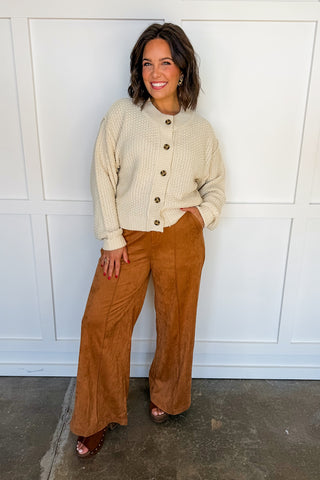 Suede Dreams Wide-leg Trouser Pants
