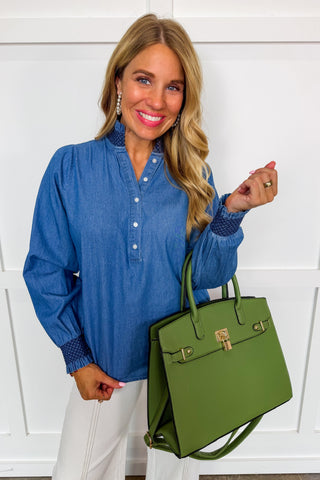 The Kimberly Top in Chambray by Mary Square