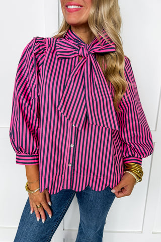 Chic In Stripes Bow Top